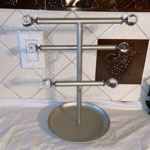 New Jewelry display Tree stand metal with crystal finials 3 tier